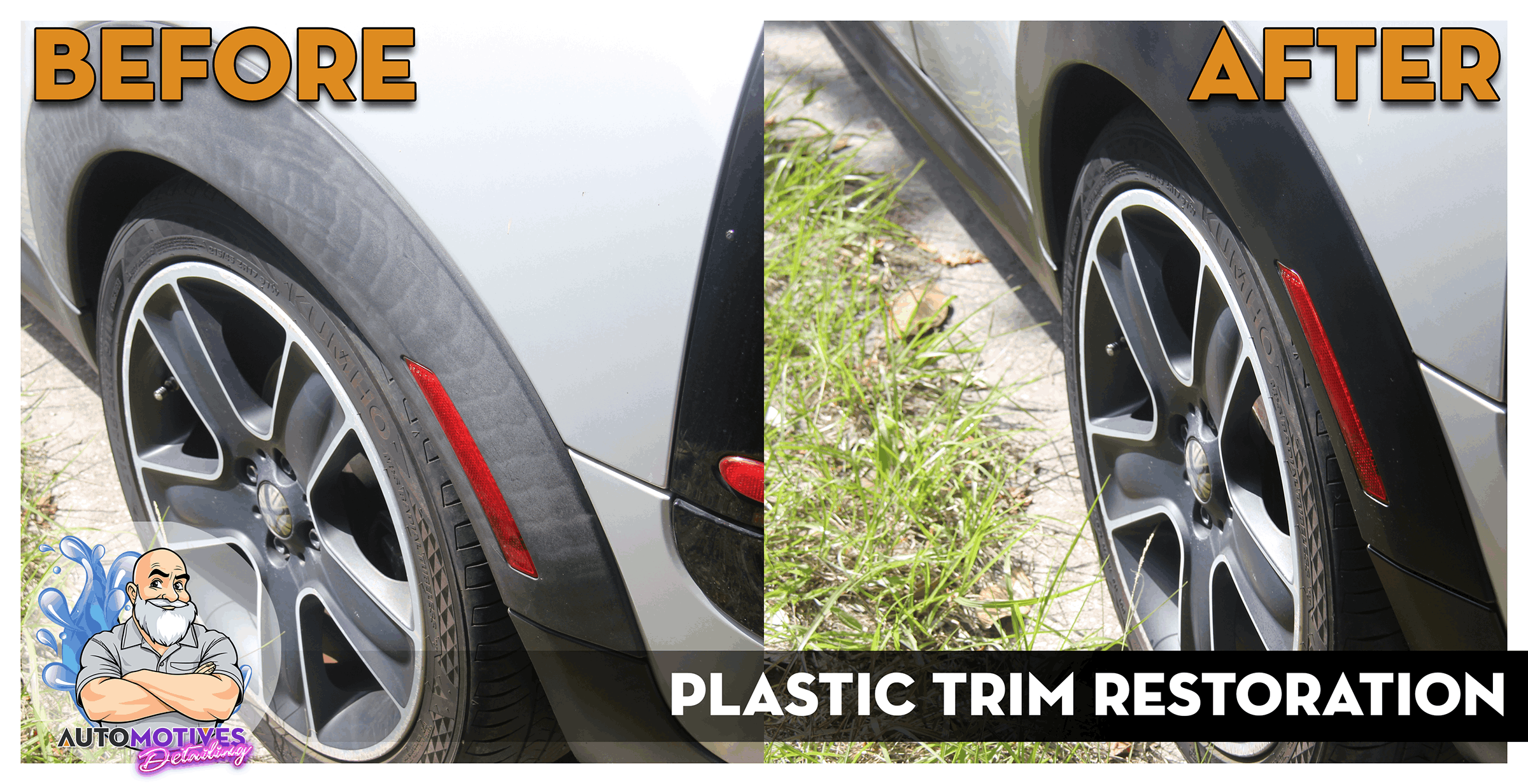 Before/After Plastic Trim Restoration